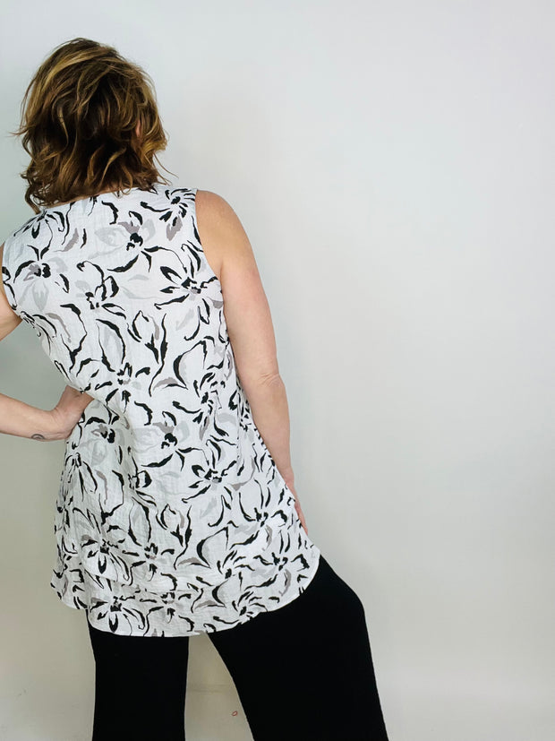Hand Painted Floral Tunic