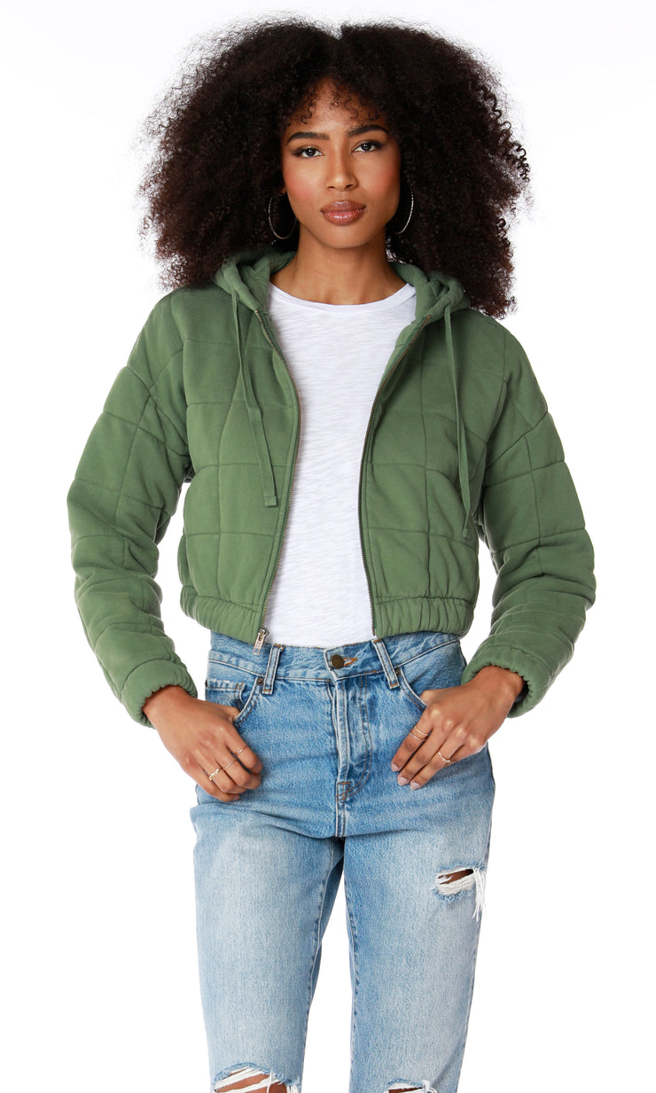 Spruce Quilted Cropped Jacket