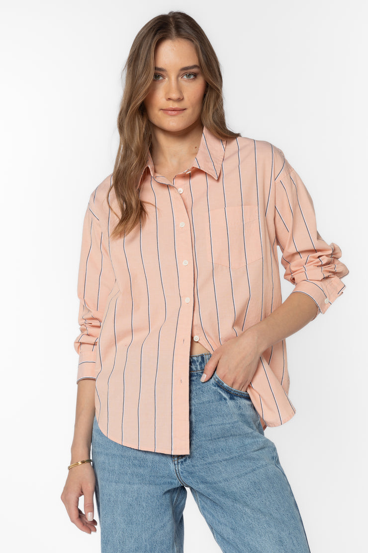 Randall Peach Striped Shirt