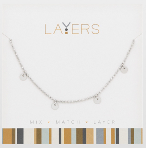 Silver Petite Discs Layers Necklace