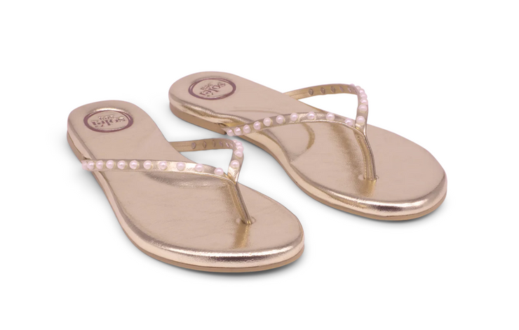 Indie Metallic Gold and Pearl Sandal